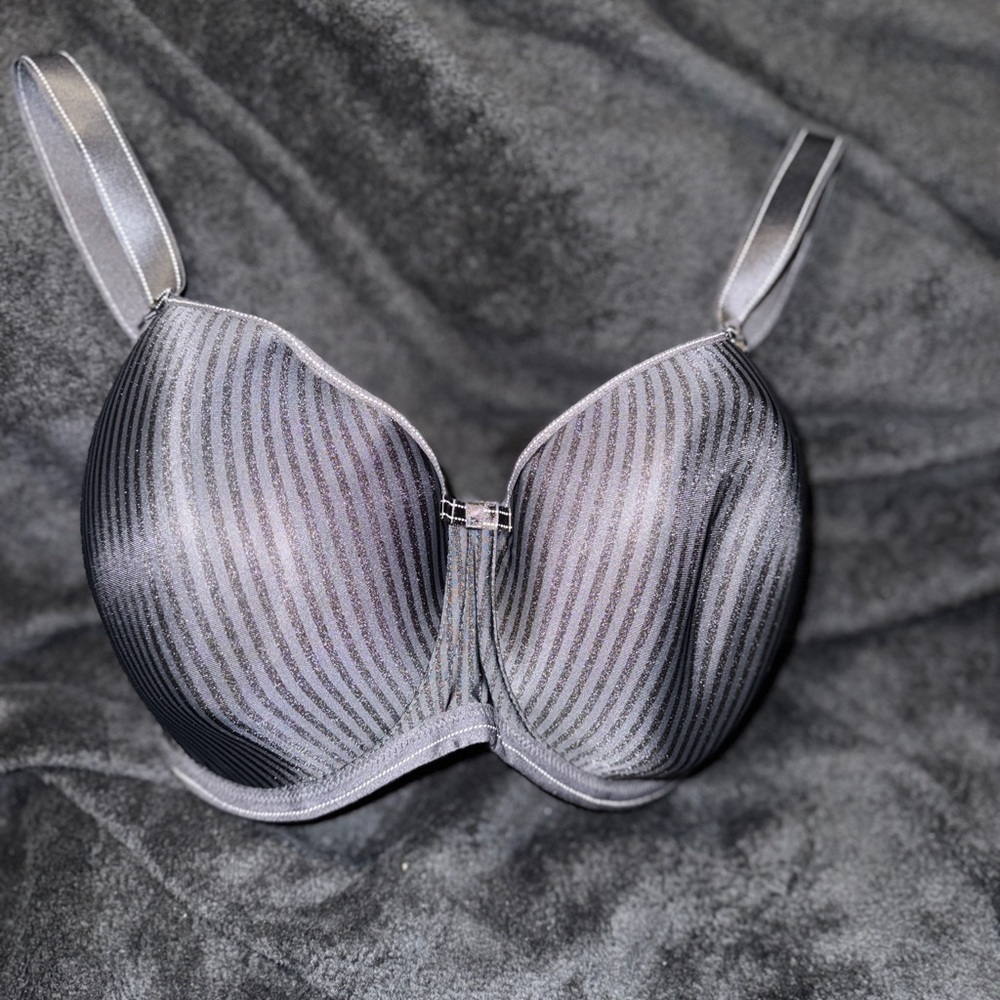 Freya Gray Striped Underwire Bra